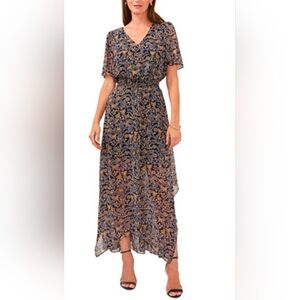 Vince Camuto High Low Dress - Black and Brown